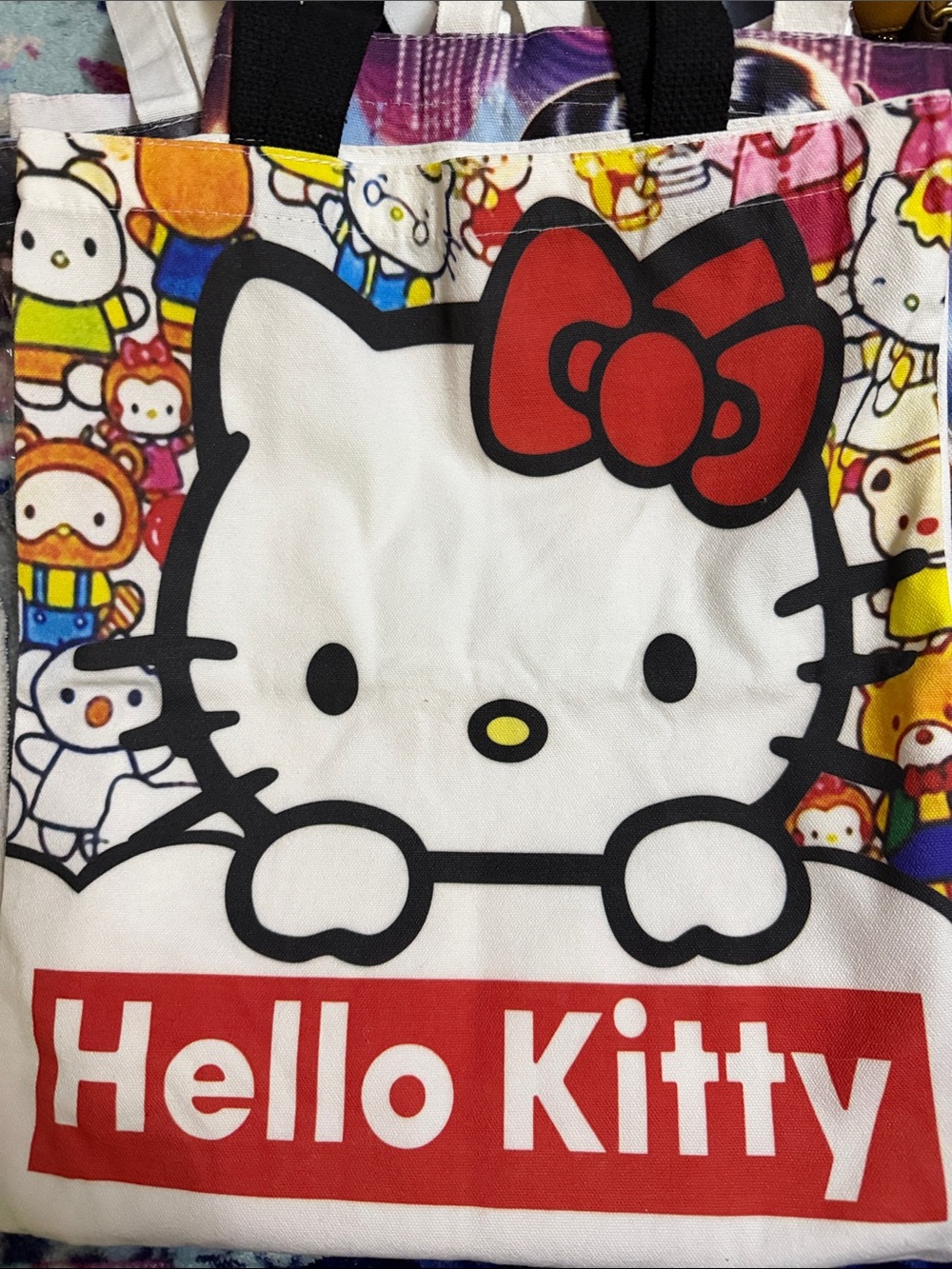 Hello Kitty Canvas Tote with Red Bow